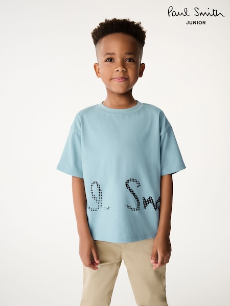 Paul Smith Junior Boys Oversized Short Sleeve Iconic Print T-Shirt (N72738) | £38