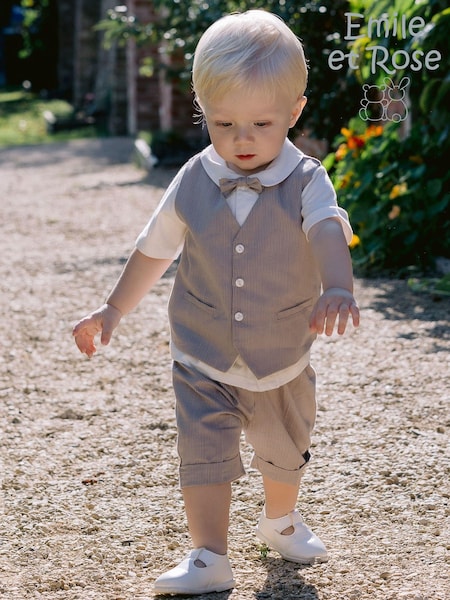 Emile Et Rose Natural 100% Cotton Shirt, Waistcoat and Short 3 Piece Set (N73593) | £74