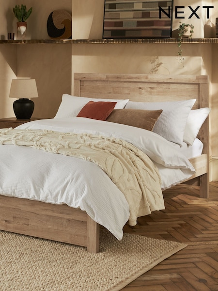 Light Oak Effect Bronx Wooden Bed Frame (N73623) | £465 - £565
