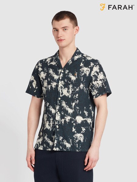 Farah Blue Gabrielle Short Sleeve Print Shirt (N73938) | £24