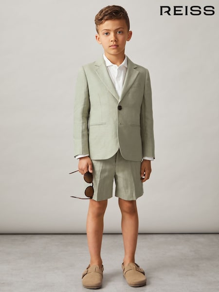 Reiss Apple Kin Senior Linen Suit Shorts (N74419) | £42