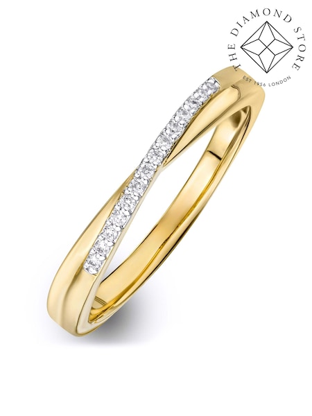 The Diamond Store White 0.05ct Lab Diamond Half Eternity Wave Ring (N74656) | £119