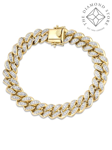 The Diamond Store White Mens 1.20CT Lab Diamond Cuban Bracelet (N74675) | £799