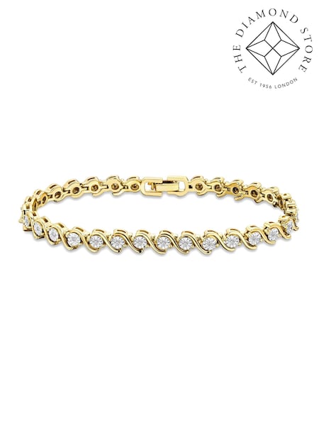 The Diamond Store White 0.19ct Diamond And 18K Vermeil Twist Bracelet (N74686) | £299