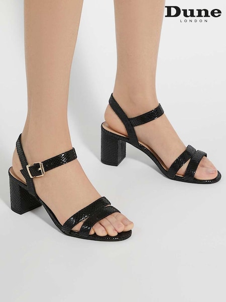 Dune London Black Standard Fit Merisa Block Heel Sandals (N74699) | £85