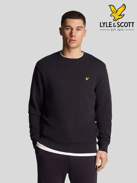 Lyle & Scott Charcoal Black Crew Neck Cotton Sweatshirt (N74939) | £36