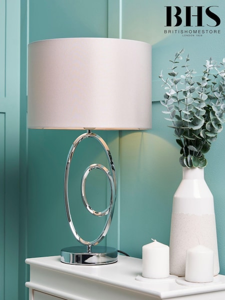 BHS Chrome Aspen Sculptural Table Lamp (N75122) | £55