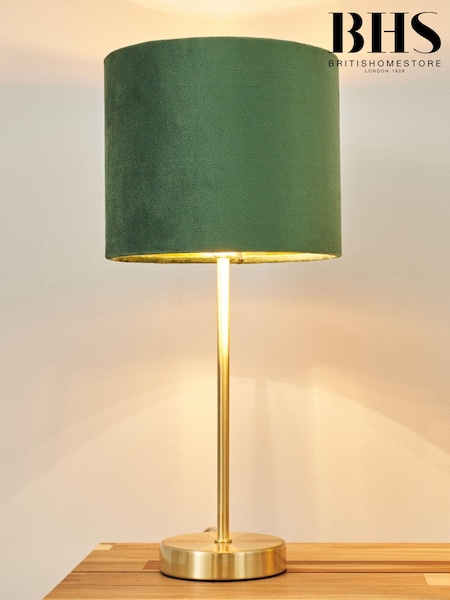 BHS Emerald Green Velvet Table Lamp (N75130) | £28