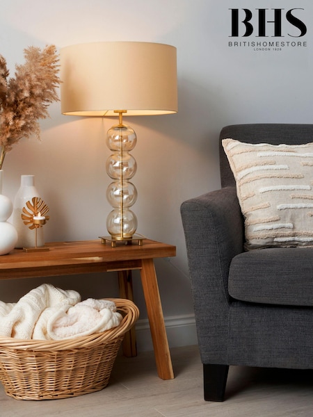 BHS Satin Brass Metro Mini Glass Sphere Table Large Lamp (N75139) | £120