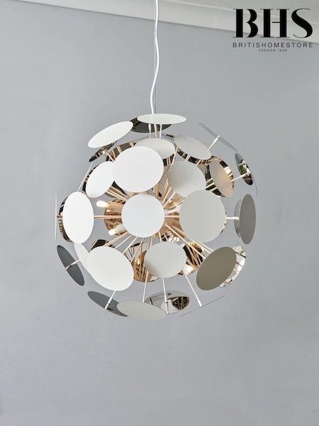 BHS White Sputnik Discs Ceiling Pendant (N75165) | £150