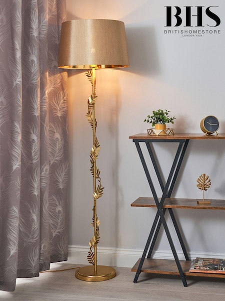 BHS Satin Brass Brookby Stem Floor Lamp (N75169) | £160