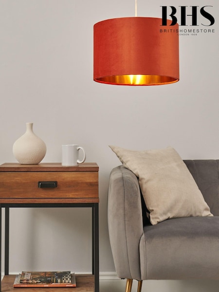 BHS Burnt Orange Velvet Easyfit Shade 30cm (N75182) | £26