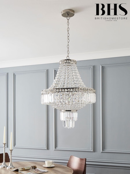 BHS Polished Nickel Chloey Chandelier Pendant (N75190) | £250