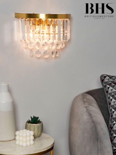 BHS Satin Brass Paladina 2 Wall Light (N75205) | £45