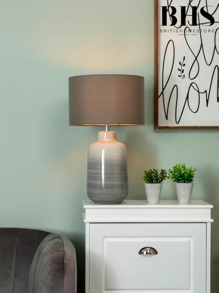 BHS Grey Cherry Ceramic Table Lamp (N75208) | £80