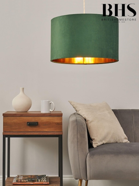 BHS Emerald Green Velvet Easyfit Shade 40cm (N75216) | £36