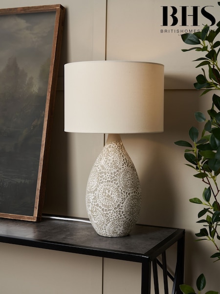 BHS Natural Inar Ceramic Table Lamp (N75219) | £70