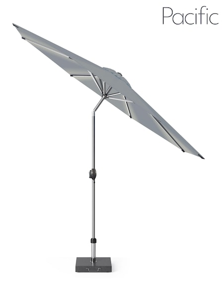 Pacific Luna Grey Glow Defender 3m Round Centre Pole Garden Parasol (N75224) | £157