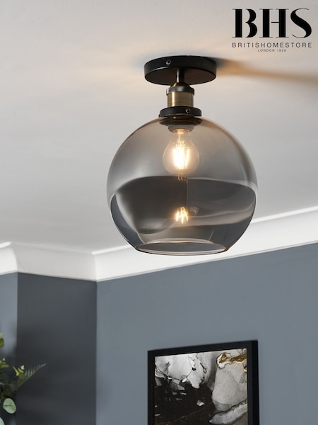BHS Bronze Carter Industrial Flush Ceiling Fitting Ceiling Light (N75235) | £65