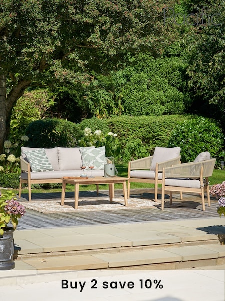 Pacific Teak Sage Green Garden Denver Lounge Set (N75291) | £1,217