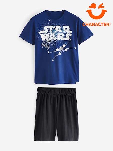 Character Blue Star Wars Short 100% Cotton Pyjamas (N75384) | £19