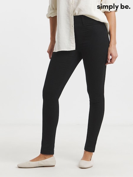 Simply Be Black Skinny Pull-On Jeggings (N75482) | £24
