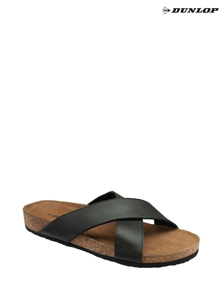Dunlop Black Crossover Footbed Mens Mules (N75635) | £35