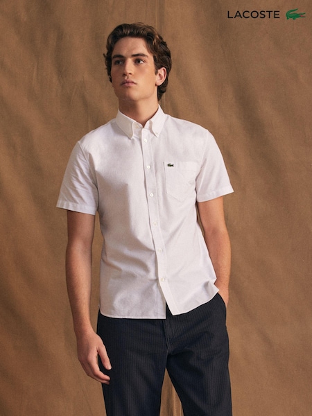 Lacoste Short Sleeve Oxford 100% Cotton Shirt (N75652) | £95