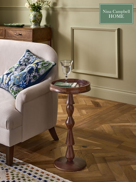 Nina Campbell Dark Mango Wood Gambit Side Table (N76721) | £129