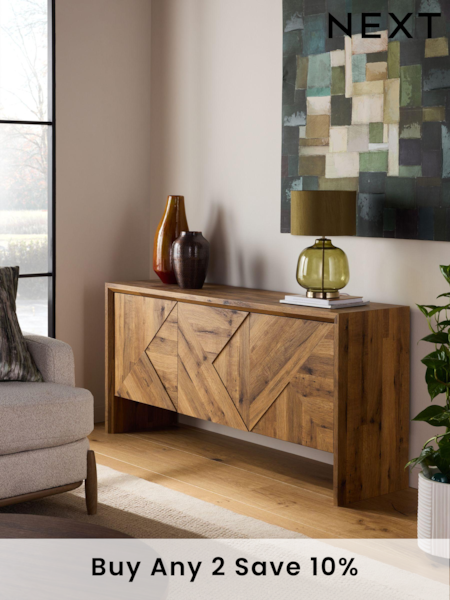 Dark Bronx Marquetry Oak Effect Large Sideboard (N76758) | £425