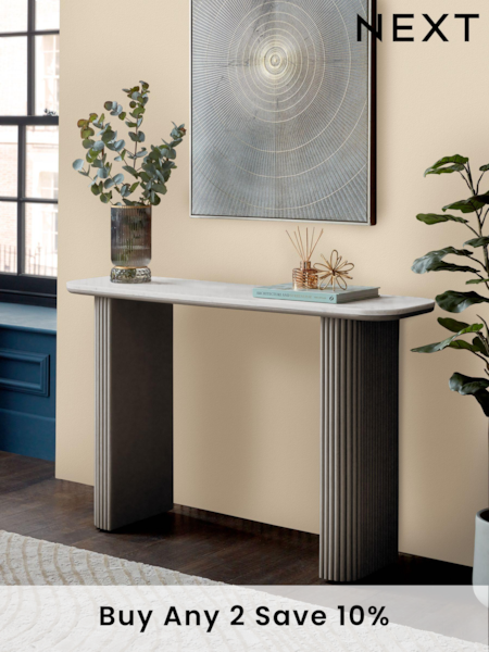 Dark Grey Valencia Marble and Mango Wood Console Table (N76761) | £550