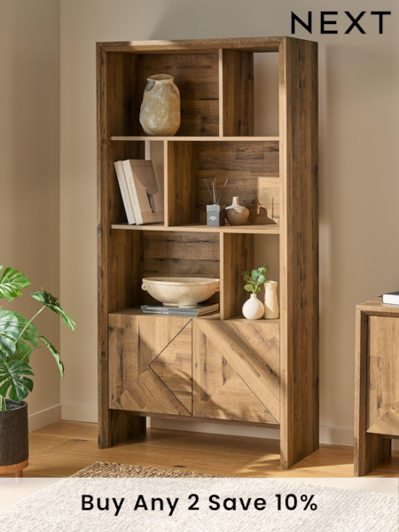 Dark Bronx Marquetry Oak Effect Bookcase (N76788) | £475