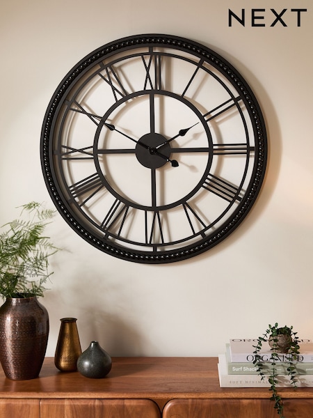 Black 75cm Bobbin Wall Clock (N76842) | £75
