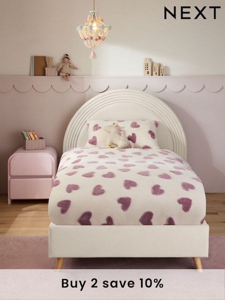 Soft Velvet Natural Oyster Kids Iris Upholstered Bed (N76881) | £410