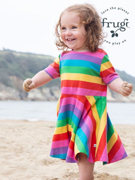 Frugi Blue Rainbow Sunshine Skater Dress (N77173) | £14 - £14.50