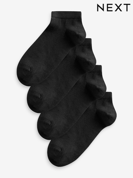 Black Modal Trainer Socks 4 Pack (N77268) | £8