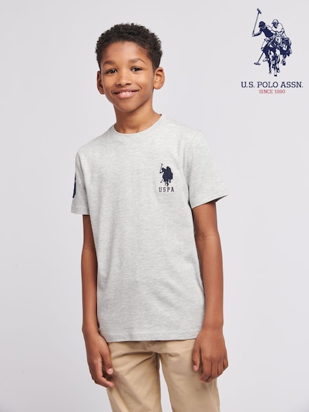 U.S. Polo Assn. Grey Boys Player 100% Cotton 3 T-Shirt (N77388) | £25 - £30