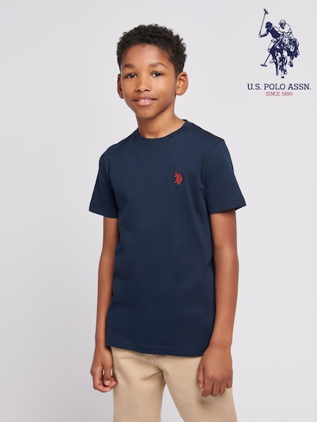 U.S. Polo Assn. Navy Blue Boys Double Horsemen 100% Cotton T-Shirt (N77406) | £20 - £24