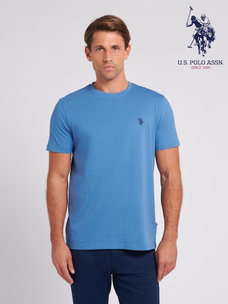 U.S. Polo Assn. Denim Blue Mens Regular Fit Double Horsemen 100% Cotton T-Shirt (N77504) | £25