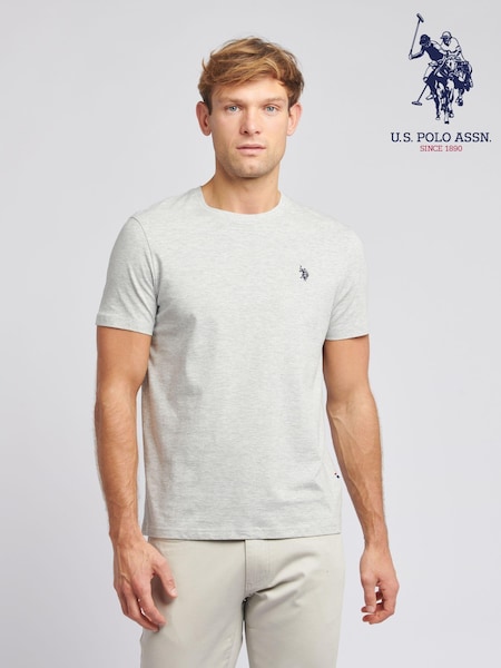 U.S. Polo Assn. Grey Mens Regular Fit Double Horsemen 100% Cotton T-Shirt (N77518) | £25