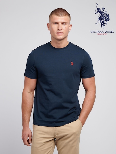 U.S. Polo Assn. Navy Blue Mens Regular Fit Double Horsemen 100% Cotton T-Shirt (N77531) | £25