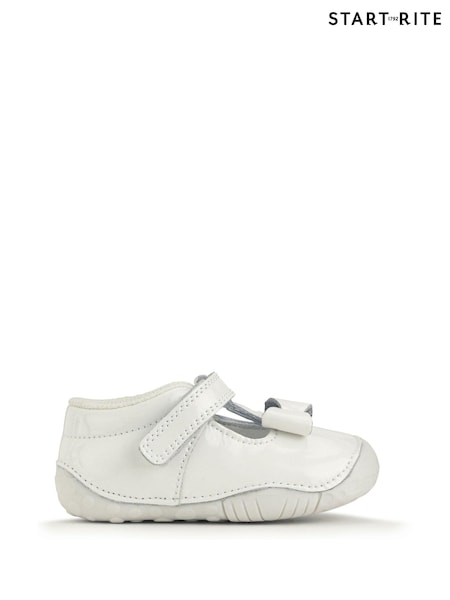 Start-Rite Wiggle White Patent Leather Baby Shoes. (N77647) | £38