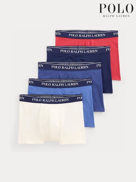 White - Regular Polo Ralph Lauren Classic Trunks 5 Pack