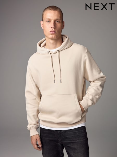 Ecru Regular Fit Rich Jersey Fabric Hoodie (N77904) | £30