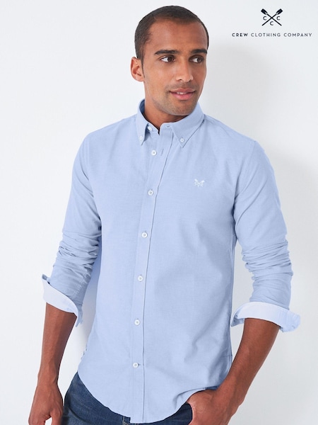 Crew Clothing Blue Slim Fit 100% Cotton Oxford Shirt (N78082) | £55