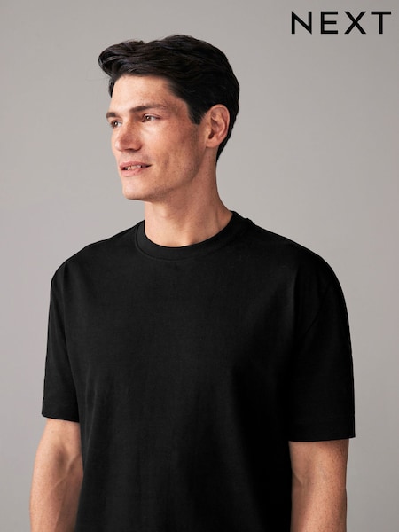 Black Regular Fit Heavyweight T-Shirt (N78212) | £16