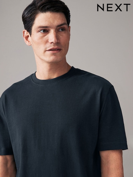 Navy Blue Regular Fit Heavyweight T-Shirt (N78230) | £16