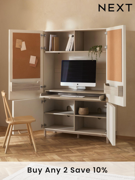 Cream Finsbury Hideaway Desk (N78240) | £799