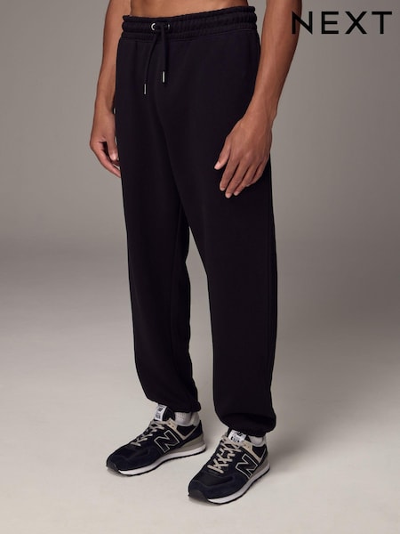 Black Relaxed Fit Cotton Rich Jersey Joggers (N78294) | £28