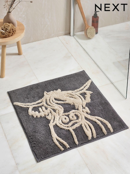 Grey Hamish 100% Cotton Shower Mat (N78412) | £14